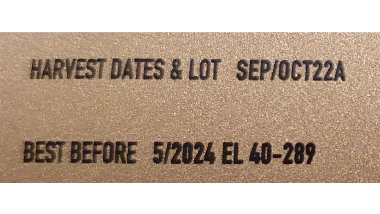 Best Before date for a high quality extra virgin olive oil.