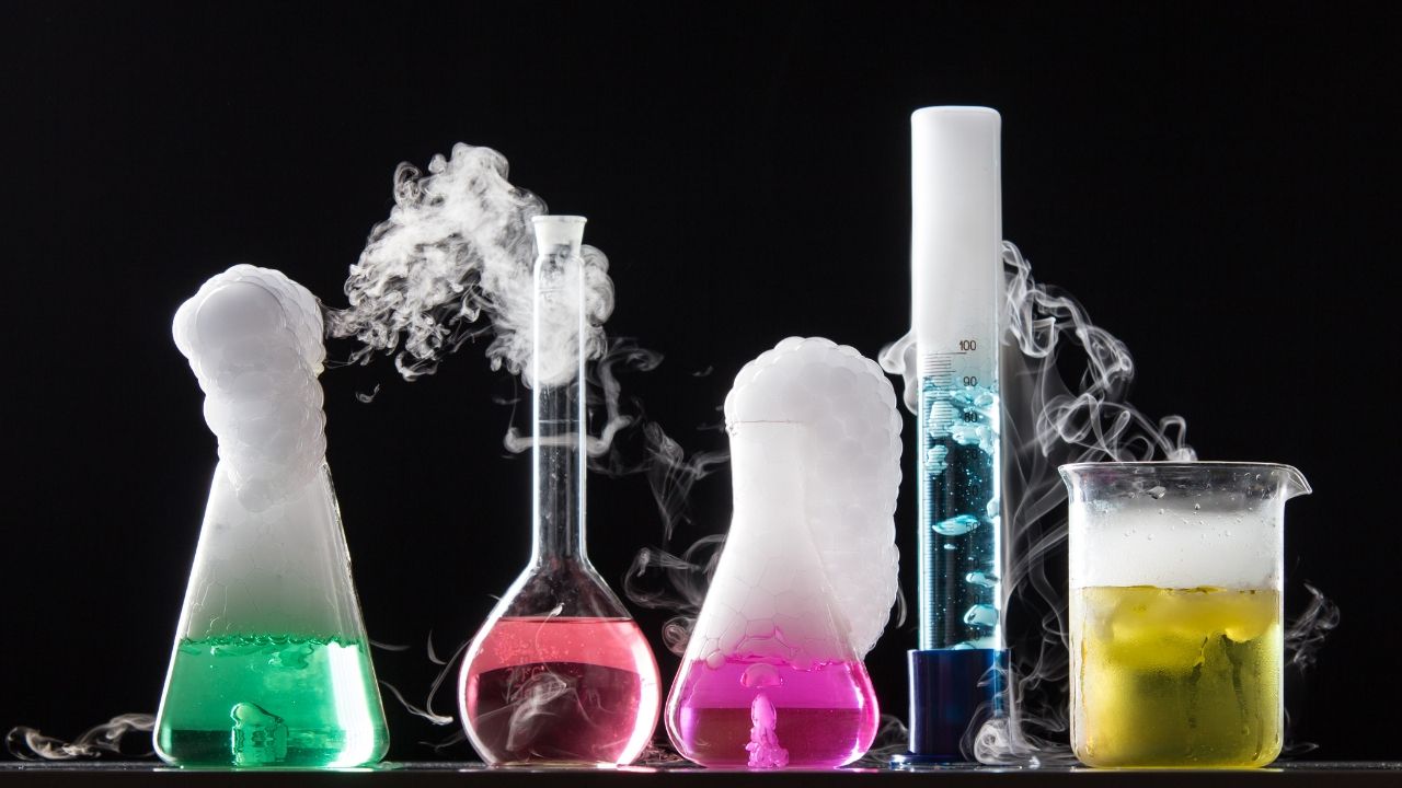 Chemical bottles.