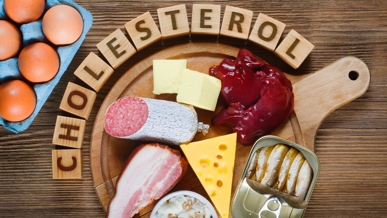 Foods very high in cholesterol - salami, eggs, yellow cheese, bacon, butter, etc.