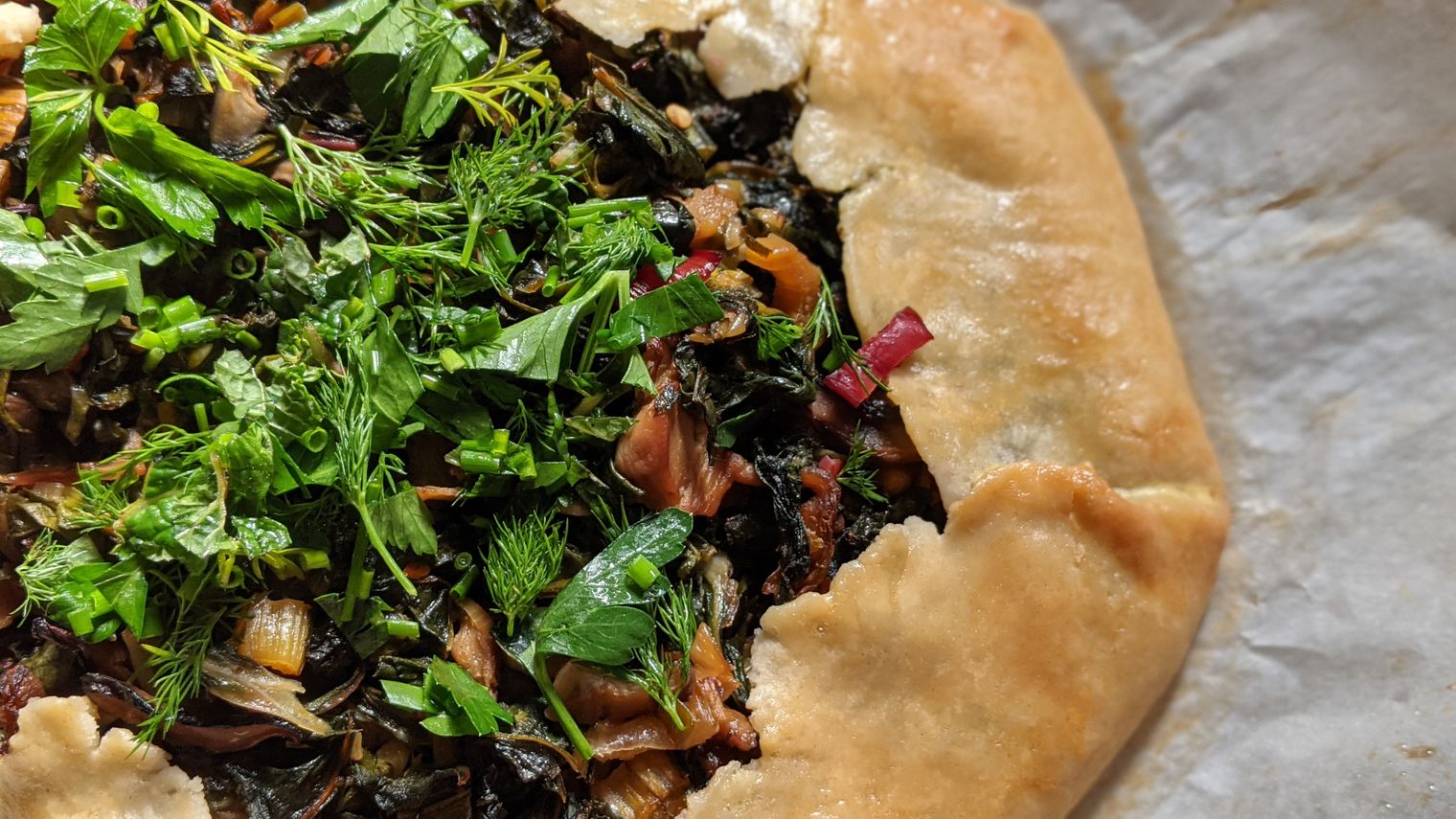 Vegan Rainbow Chard & Mushroom Pie With Olive Oil Crust Recipe