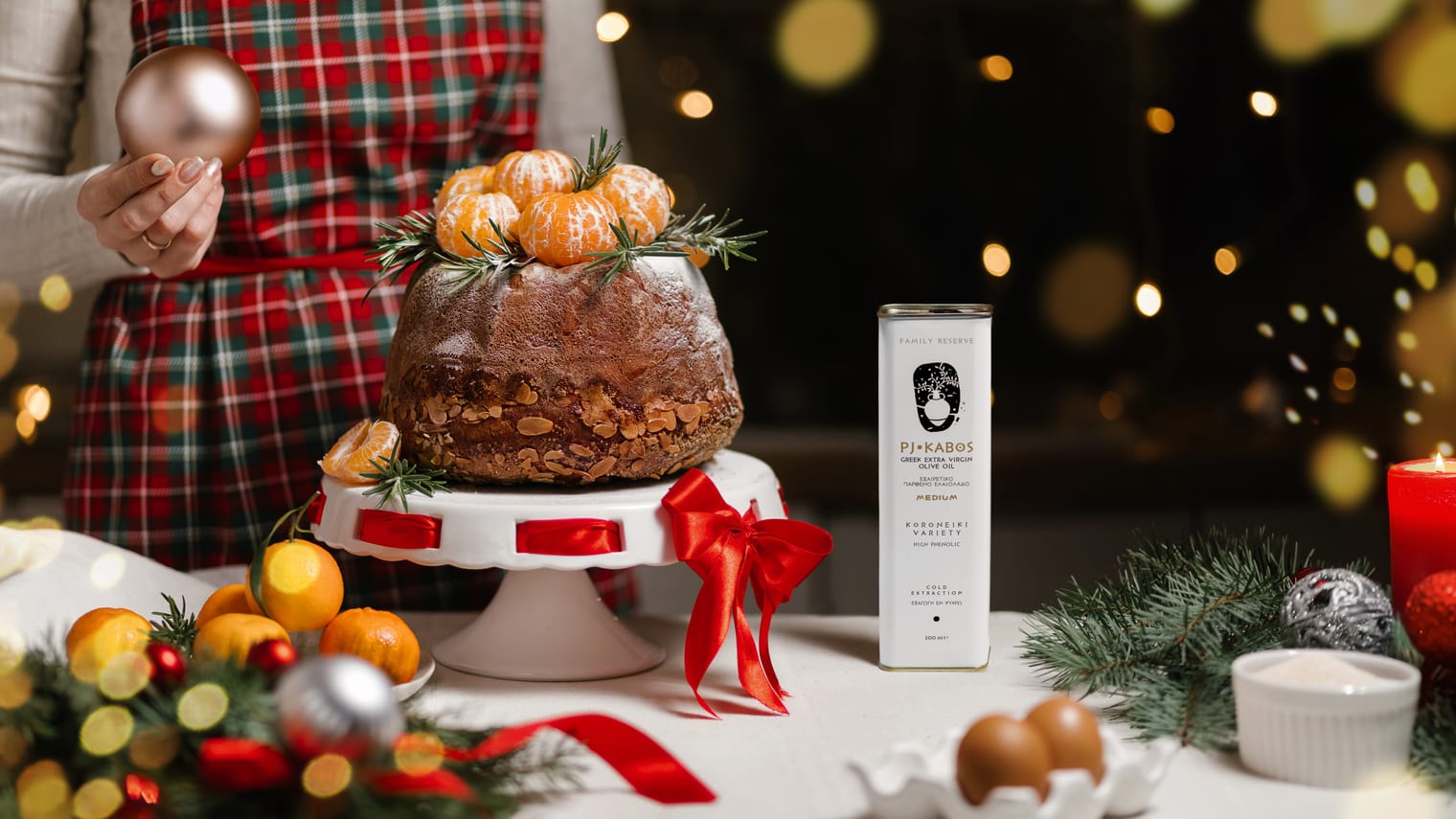 PJ KABOS Recipe: Healthy & Traditional Greek Sweet Bread—Olive Oil/Yeast Cake (often used for the Vasilopita)